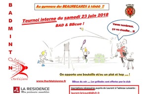 Tournoi interne Bad & BBcue le soir : 23 juin..!