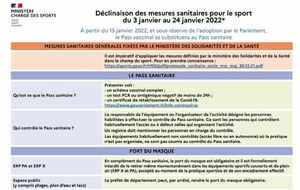 Mesures sanitaires applicables à partir du 3 janvier 2022