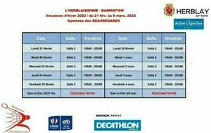 Les créneaux congés hiver 2022