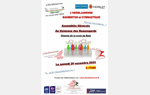 Assemblée Générale - samedi 26 novembre 17h