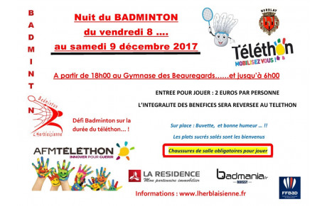 Téléthon 2017 - Nuit du BAD