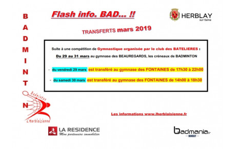 Transfert BAD mars 2019