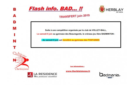 Transfert BAD juin 2019