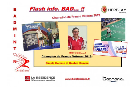 Champion de FRANCE VETERAN SH et DH  2019