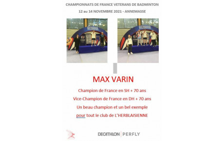 Championnat de France Vétéran - 12 au 14 novembre à ANNEMASSE