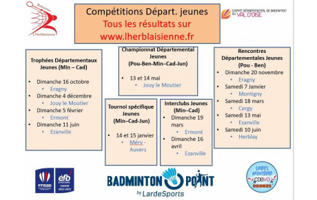 Calendrier Badminton Jeunes