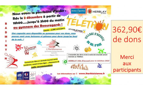 Mobilisons nous pour le Téléthon le 2 décembre 2022 à partir de 18h