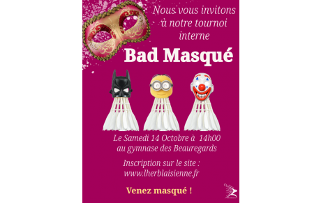 Tournoi interne Bad Masqué du 14/10/2023